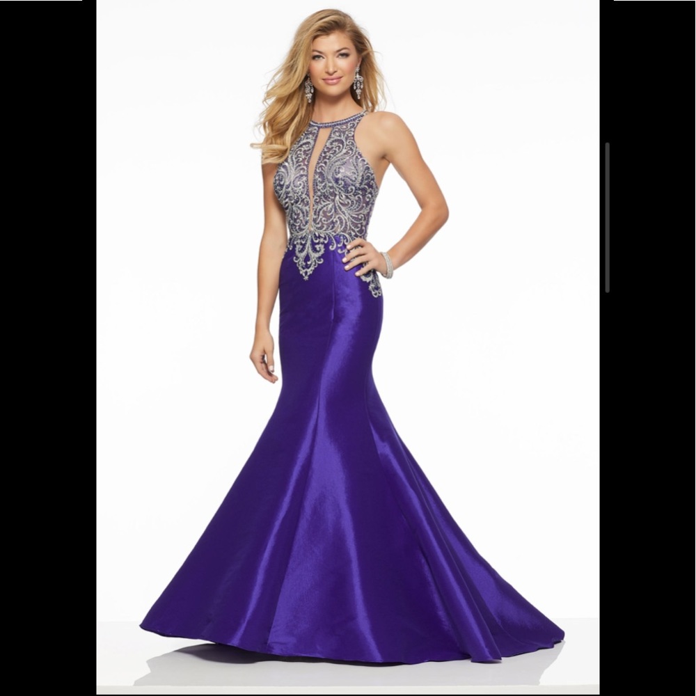 Morilee43097Beaded Back Prom Gown 43097,purple,NWT - Picture 4 of 6